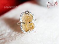 Nhẫn Tỳ Hưu Thạch Anh Tóc Vàng