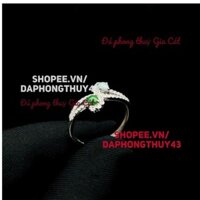 Nhẫn uyên ương ngoc luc bao và phi thuý lên bạc gia cát