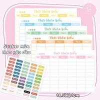 Nhãn và gói quà Set 4 thời khoá biểu Basic Màu Pastel A5 (Có thể dùng Sticker Môn học dán lên) VP110 - BA110