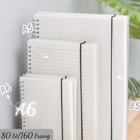 Nhãn và gói quà Sổ tay A5 B5 A6 lò xo Plas bìa lá 70 tờ sổ kẻ ngang cho viết nhật ký ghi - BL088