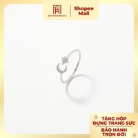 Nhẫn vàng 10K Bảo Tín Mạnh Hải biều tượng mặt trăng khảm đá phong cách Ý PYN1V10CZH-409068