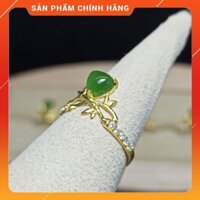 Nhẫn vàng 10k bọc tim ⭐SANG TRỌNG⭐ màu xanh sang cuốn hút