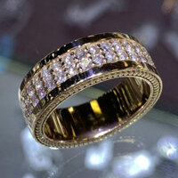 Nhẫn Vàng Micro-Diamond Cao Cấp Bạc 925 Niche Cao Cấp Hợp Thời Trang Nam Nữ Nhẫn Kinh Doanh 25.2.22