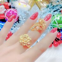 Nhẫn Vàng Nữ Hoa Hồng, Nhẫn Mỹ Ký Mạ Vàng 24K Cao Cấp - Đeo Y Vàng Thật - Sáng Lấp Lánh Rất Sang Lokalo 24.11.22