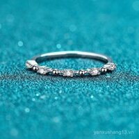 Nhẫn vàng PT950 mạ bạc sterling XDY925 cho phụ nữ, nhẫn moissanite, nhẫn xếp chồng, nhẫn cưới, kim cương mô phỏng