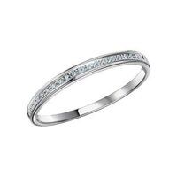 Nhẫn Vàng Trắng 14K Đính Kim Cương Tấm - MOON Jewelry