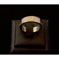 nhẫn vàng trắng 18k đính đá