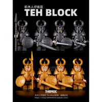 Nhân vật khối xây dựng chiến binh cổ đại, hiệp sĩ thời trung cổ, đồ chơi lắp ráp nhựa theo phong cách cổ điển