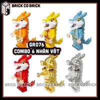 Nhân vật Lân sư Rồng Múa Lân Đồ chơi Lắp ráp Nhân vật Hóa Trang Minifigures Mô hình Lân sư Rồng Ngày Lễ Hội GR076-GR077