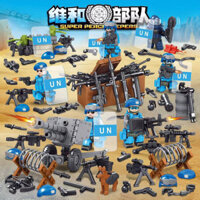 Nhân vật quân sự nhỏ mới, nhân vật đặc biệt sấm sét, nhân vật nhỏ, đuổi theo pháo, vũ khí súng máy hạng nặng, đồ chơi xây dựng lắp ráp