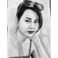 Nhận vẽ chân dung kích thước A4 chì than