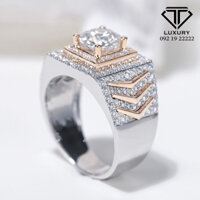 Nhẫn Vertu Kim Cương Moissanite Vàng Hồng 10K-14K-18K TL0032