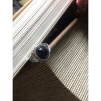 Nhẫn vintage đính đá đen onyx freesize