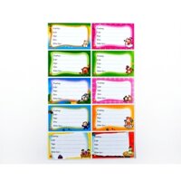 [Nhãn vở] Xấp NHỎ 10 nhãn vở tập học sinh có keo nhiều mẫu ngẫu nhiên