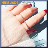 Nhẫn xi bạc 925 đính đá phong cách hàn quốc Hieu Jade N01