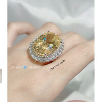 NHẪN XOÀN HỘT OVAL TO ĐỦ MÀU BẠC 925 ( Ib tư vấn ni tay ạ)