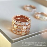 Nhẫn xương rắn Baojia, mạ ngọc trai trắng với vàng hồng 18k và đá quý đỏ, nhẫn thời trang cá tính đầu rắn bán buôn