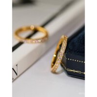 Nhẫn zircon tròn mạ vàng 18K siêu sáng bóng không phai màu, tinh tế, đa năng, xu hướng đi làm, cao cấp, sang trọng nhẹ nhàng