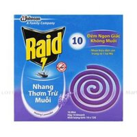 Nhang Muỗi Raid Hương Lavender Hộp 10 Khoanh