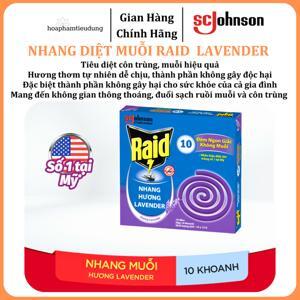 Nhang thơm trừ muỗi Raid 10 khoanh hương lavender 120g