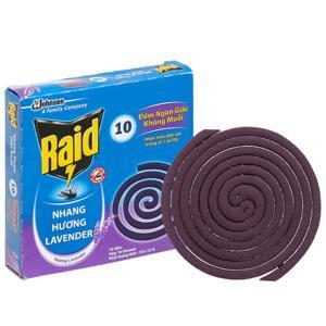 Nhang thơm trừ muỗi Raid 10 khoanh hương lavender 120g