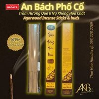 Nhang trầm 80% hương sạch AN BÁCH phố cổ ít khói ko cuốn tàn Agarwood incense sticks buds