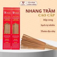 Nhang trầm hương cao cấp Thiện Phát, nhang sạch tự nhiên không hóa chất hộp 100gr nhang dài 40cm và 30cm