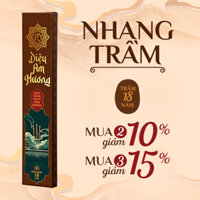 Nhang Trầm Hương Sạch Không Cuốn Tàn DIỆU AM TRẦM - trầm tích 18 năm hoàn toàn tự nhiên, độ dài 30cm