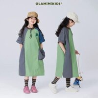 [Nhanh Khô] Bé Gái Mùa Hè Phong Cách Mới Cha Mẹ-Con Màu Sắc Tương Phản Cá Tính Khâu Túi Lớn Váy Leo Núi Ngoài Trời Thường Ngày