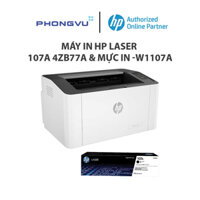 [Nhập ELHPP giảm 20% tối đa 500K] Combo Máy in HP Laser 107a 4ZB77A & Mực in HP 107A -W1107A