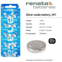 [NHẬP KHẨU CHÍNH HÃNG] Pin đồng hồ Thụy Sỹ RENATA 397 -SR726SW Oxit Bạc Made in Swiss (Loại tốt - Dạng Vỉ 10 Viên)