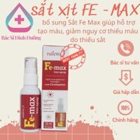 Nhap Khau [Chính hãng] Sắt xịt Fe-Max Iron Spray phòng ngừa thiếu máu do thiếu sắt