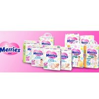 (nhập khẩu - có quà) Tã Merries DÁN NB90 - S82 - M64 - L54 - XL44. do Kao nhập khẩu