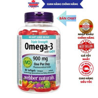 NHẬP KHẨU - Dầu cá đỏ Omega 3 CoQ10; Triple Strength Omega-3 900mg Webber Natural; Date 2028