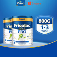 [Nhập Khẩu Hà Lan] Combo 2 Lon Sữa Bột Frisolac Gold Pro 3 800G (Cho trẻ từ 1-3 tuổi)