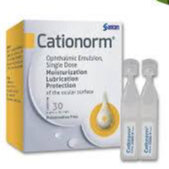 Nhập khẩu Pháp Nhũ tương nhỏ mắt Cationorm dưỡng ẩm, bôi trơn mắt (30 ống x 0,4ml)