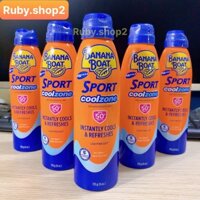 [Nhập Khẩu USA 02/2025] CHỐNG NẮNG DẠNG XỊT BANANA BOAT SPORT COOLZONE SPF50-170ML(Xịt vào cơ thể mát lạnh ngay lập tức)