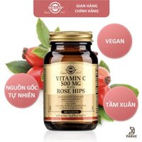 NHẬP KHẨU USA CHÍNH HÃNG - Viên uống bổ sung Vitamin C, tăng sức đề kháng, chống oxy hóa Solgar Vitamin C 500 mg với Dầu Tầm xuân Rose Hips