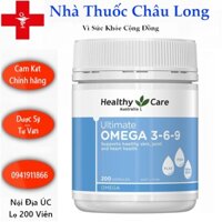 [Nhập Khẩu] Viên Uống Bổ Tim Mạch CoQ10 Healthy Care Omega 3 6 9 Ultimate 200 viên - Bổ mắt , tim mạch cho người lớn