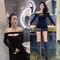 {NHẬP MÃ VOUCHER GIẢM GIÁ}Váy nữ đầm body trễ vai hở ngực váy body sang chảnh Annastore