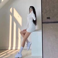 {NHẬP MÃ VOUCHER GIẢM GIÁ}Váy nữ đầm ôm body cổ lọ dáng ngắn dài tay.váy body đầm nữ sang chảnh cập nhật xu hướng thịnh