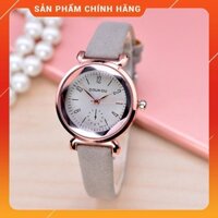 (Nhập mã WATCW150 giảm còn 130k)Đồng hồ nữ DouKou 71117 dây da lộn cao cấp mặt tròn