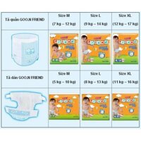 [NHẬP MKB65K GIẢM 65K ĐƠN TỪ 1TR] (Cực Sốc 15-1->31-1)Tã Dán Goon Friend M29/L24/XL22