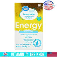 [Nhập Mỹ] 10 Gói Bột Trái Cây Hương Vị Tự Nhiên với Caffeine-Không Đường.