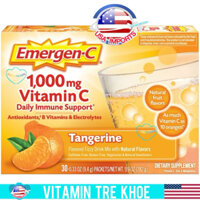 [Nhập Mỹ] 30 Gói Bột Cam Tangerine Bổ Sung 1000mg Vitamin C, Hỗ Trợ Miễn Dịch Hàng Ngày Cho Cơ Thể.