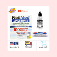 [NHẬP MỸ ]  Bình rửa mũi 240ml kèm 50 muối neilmed nguyên hộp và tách lẻ - by Jesse mart