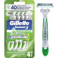 NHẬP MỸ - DAO CẠO GILLETTE SENSOR 3 SENSITIVE/SENSIBLE SET 8 CÂY TAY CẦM CHỐNG TRƯỢT