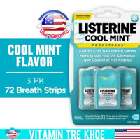 [Nhập Mỹ] Hộp Miếng Ngậm Thơm Miệng Tự Hòa Tan-Listerine Cool Mint.