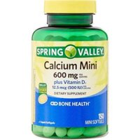 NHẬP MỸ - TPCN CALCIUM MINI SPRING VALLEY CALCIUM PLUS VITAMIN D3 LỌ 150V MINI DẠNG VIÊN NHỎ DỄ UỐNG