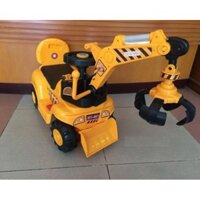 [NHẬP TOY30K] Xe cẩu điện 2 chế độ (Có nhạc đèn + tựa lưng + mũ bảo hiểm)